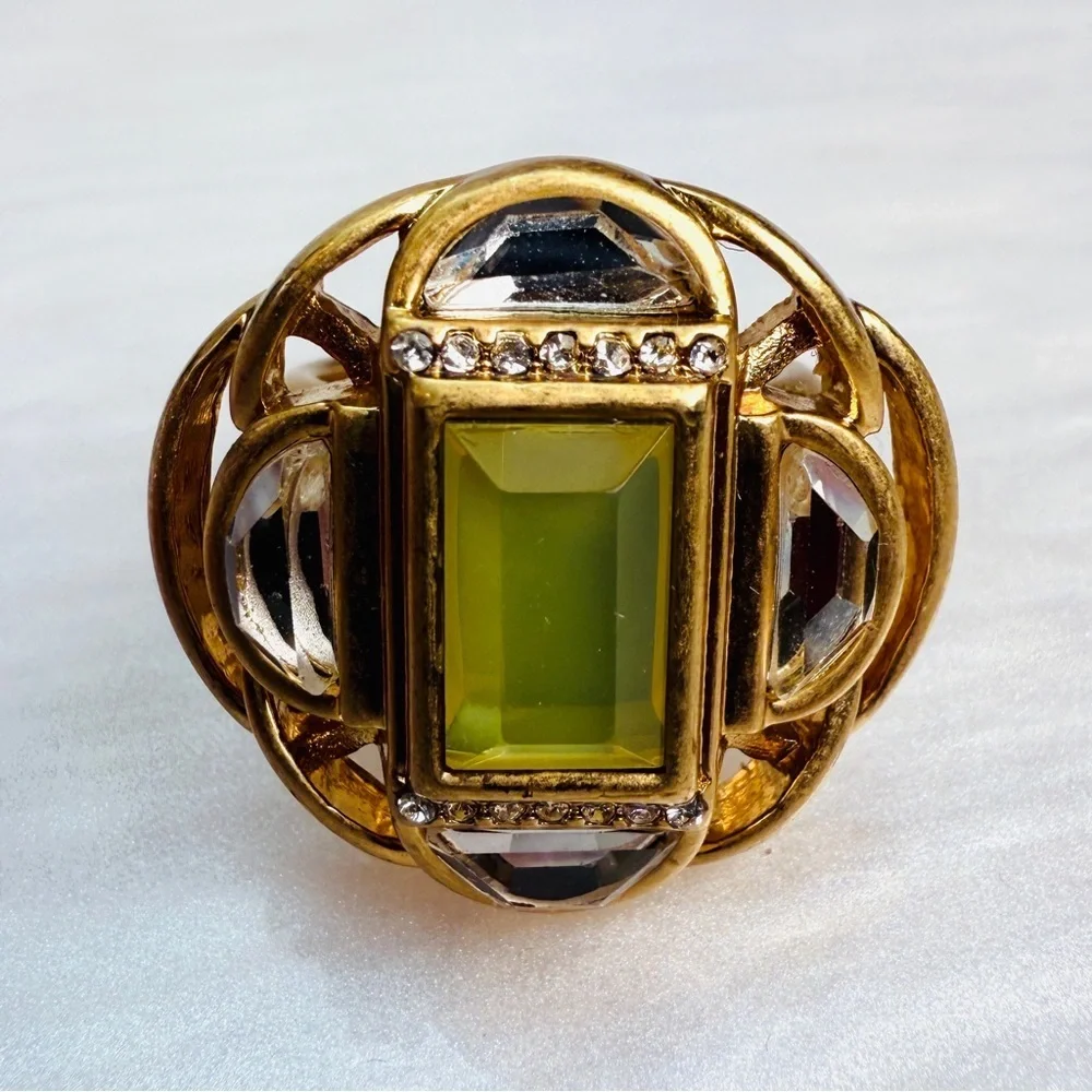 Vintage Leah, Sophia, brasstone, compass ring size 5 3/4